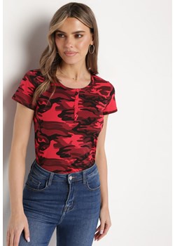 Czerwony Bawełniany T-shirt w Moro Navaria ze sklepu Born2be Odzież w kategorii Bluzki damskie - zdjęcie 171326720