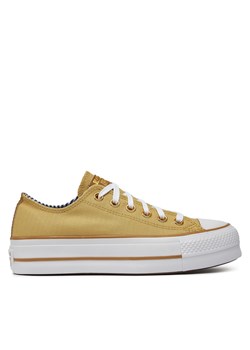 Trampki Converse Chuck Taylor All Star Lift Platform Herringbone Stripe A08109C Utility Sunflower/Trek Tan ze sklepu eobuwie.pl w kategorii Trampki damskie - zdjęcie 171329140