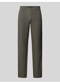 Spodnie lniane o kroju regular fit w jednolitym kolorze model ‘LOU’ ze sklepu Peek&Cloppenburg  w kategorii Spodnie męskie - zdjęcie 171330970