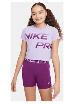 T-shirt o skróconym kroju dla dużych dzieci (dziewcząt) Dri-FIT Nike Pro - Fiolet ze sklepu Nike poland w kategorii Bluzki dziewczęce - zdjęcie 171331531