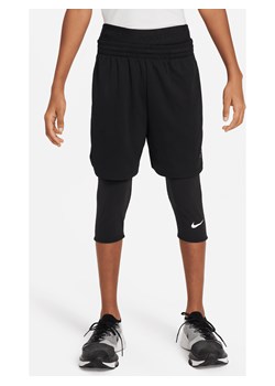 Legginsy o długości 3/4 dla dużych dzieci (chłopców) Nike Pro Dri-FIT - Czerń ze sklepu Nike poland w kategorii Spodnie chłopięce - zdjęcie 171331563
