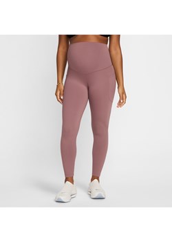 Damskie ciążowe legginsy 7/8 z wysokim stanem i kieszeniami Nike (M) One - Fiolet ze sklepu Nike poland w kategorii Spodnie ciążowe - zdjęcie 171331580