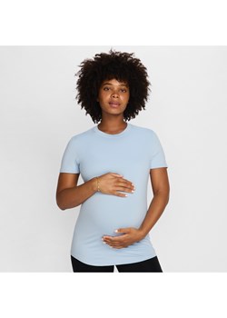 Damska koszulka ciążowa z krótkim rękawem o dopasowanym kroju Nike (M) One - Niebieski ze sklepu Nike poland w kategorii Bluzki ciążowe - zdjęcie 171331613