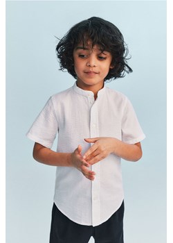 H & M - Bawełniana koszula ze stójką - Biały ze sklepu H&M w kategorii Koszule chłopięce - zdjęcie 171337034