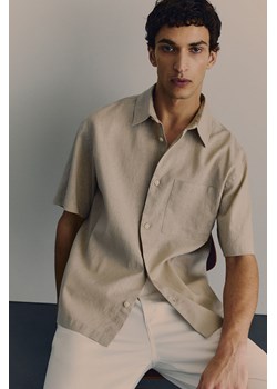 H & M - Koszula z lnem Loose Fit - Beżowy ze sklepu H&M w kategorii Koszule męskie - zdjęcie 171337191