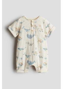 H & M - Bawełniany kombinezon - Beżowy ze sklepu H&M w kategorii Odzież dla niemowląt - zdjęcie 171337200