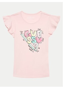 Guess T-Shirt K4GI05 K6YW4 Różowy Regular Fit ze sklepu MODIVO w kategorii Bluzki dziewczęce - zdjęcie 171343024