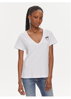 Pinko T-Shirt 102950 A1N8 Biały Relaxed Fit ze sklepu MODIVO w kategorii Bluzki damskie - zdjęcie 171345001