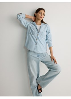 Reserved - Jeansowa koszula z ozdobnymi guzikami - niebieski ze sklepu Reserved w kategorii Koszule damskie - zdjęcie 171348892