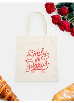 Sinsay - Torba shopper Emily w Paryżu - kremowy ze sklepu Sinsay w kategorii Torby materiałowe - zdjęcie 171349334