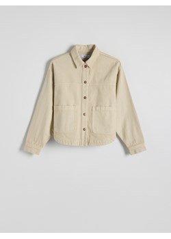 Reserved - Koszulowa kurtka z denimu - kremowy ze sklepu Reserved w kategorii Kurtki damskie - zdjęcie 171351001
