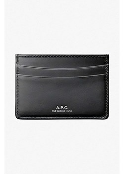 A.P.C. etui na karty skórzane Cartes Andre kolor czarny PXAWV.H63028-BLACK ze sklepu ANSWEAR.com w kategorii Portfele męskie - zdjęcie 171352640