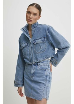 Answear Lab kurtka jeansowa damska kolor niebieski przejściowa oversize ze sklepu ANSWEAR.com w kategorii Kurtki damskie - zdjęcie 171353013