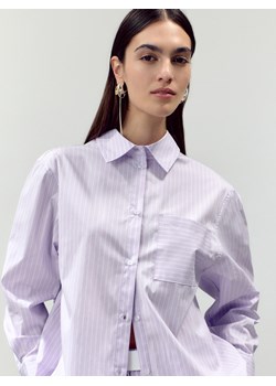 Reserved - Koszula oversize w paski - lawendowy ze sklepu Reserved w kategorii Koszule damskie - zdjęcie 171353234