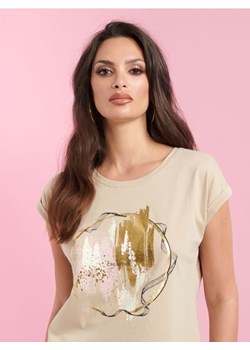 Sinsay - Koszulka z nadrukiem - beżowy ze sklepu Sinsay w kategorii Bluzki damskie - zdjęcie 171356941