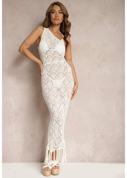 Biała Asymetryczna Dopasowana Sukienka z Jednym Ramiączkiem Zakończona Sznurkami Alareva ze sklepu Renee odzież w kategorii Sukienki - zdjęcie 171357390