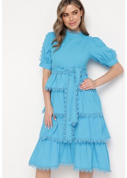 Niebieska Sukienka Thellis ze sklepu Born2be Odzież w kategorii Sukienki - zdjęcie 171358160