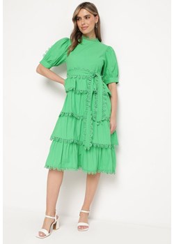 Zielona Sukienka Thellis ze sklepu Born2be Odzież w kategorii Sukienki - zdjęcie 171358174