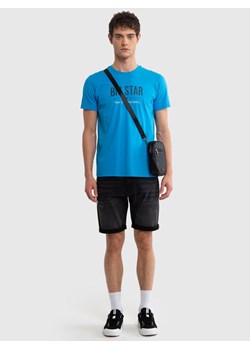 Koszulka męska o klasycznym kroju niebieska Bruno 401 ze sklepu Big Star w kategorii T-shirty męskie - zdjęcie 171360030