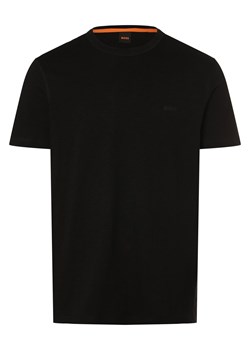 BOSS Orange Koszulka męska - Tegood Mężczyźni Bawełna czarny jednolity ze sklepu vangraaf w kategorii T-shirty męskie - zdjęcie 171361251