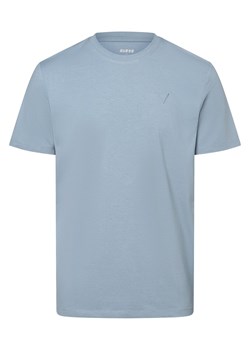 GUESS Koszulka męska Mężczyźni Bawełna niebieski jednolity ze sklepu vangraaf w kategorii T-shirty męskie - zdjęcie 171361272