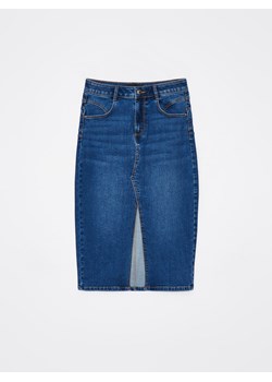 Mohito - Jeansowa spódnica midi - niebieski ze sklepu Mohito w kategorii Spódnice - zdjęcie 171362801