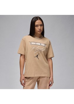 Damski T-shirt z nadrukiem Jordan Flight Heritage - Brązowy ze sklepu Nike poland w kategorii Bluzki damskie - zdjęcie 171364864