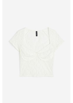 H & M - Marszczony półgorset - Biały ze sklepu H&M w kategorii Bluzki damskie - zdjęcie 171365083