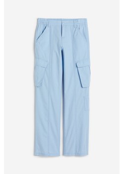 H & M - Płócienne spodnie cargo - Niebieski ze sklepu H&M w kategorii Spodnie damskie - zdjęcie 171365094