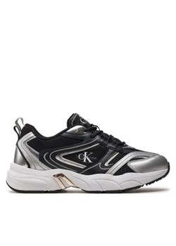 Calvin Klein Jeans Sneakersy Retro Tennis Low Lace Mh Ml Mr YW0YW01381 Czarny ze sklepu MODIVO w kategorii Buty sportowe damskie - zdjęcie 171367452