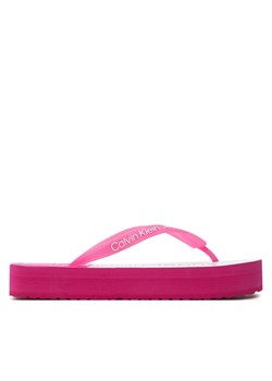 Japonki Calvin Klein Jeans Beach Sandal Flatform Monologo YW0YW01617 Różowy ze sklepu eobuwie.pl w kategorii Klapki damskie - zdjęcie 171369011