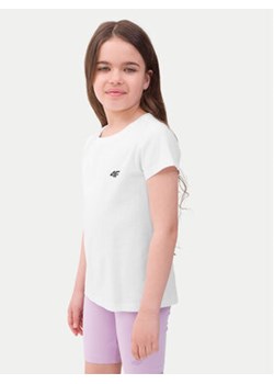 4F T-Shirt 4FJWSS24TTSHF1110 Biały Regular Fit ze sklepu MODIVO w kategorii Bluzki dziewczęce - zdjęcie 171370173
