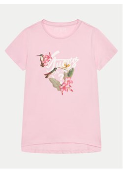 Guess T-Shirt J4GI13 K6YW4 Różowy Regular Fit ze sklepu MODIVO w kategorii Bluzki dziewczęce - zdjęcie 171370291