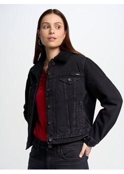 Kurtka damska jeansowa z kożuszkiem czarna Haylee 933 ze sklepu Big Star w kategorii Kurtki damskie - zdjęcie 171370323