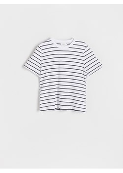 Reserved - T-shirt z merceryzowanej bawełny - wielobarwny ze sklepu Reserved w kategorii Bluzki damskie - zdjęcie 171371481