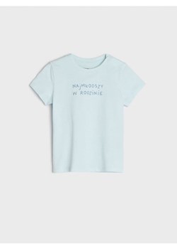Sinsay - Koszulka z nadrukiem - błękitny ze sklepu Sinsay w kategorii Koszulki niemowlęce - zdjęcie 171371864