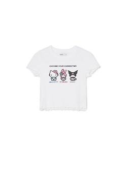 Cropp - Krótki biały top Hello Kitty - biały ze sklepu Cropp w kategorii Bluzki damskie - zdjęcie 171372592