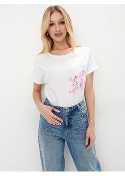 Mohito - T-shirt z kwiatowym wzorem - biały ze sklepu Mohito w kategorii Bluzki damskie - zdjęcie 171372683