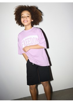 Reserved - Bawełniany t-shirt oversize - fioletowy ze sklepu Reserved w kategorii T-shirty chłopięce - zdjęcie 171373414