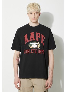 AAPE t-shirt bawełniany Aape College Theme Tee męski kolor czarny z nadrukiem ALT1390 ze sklepu PRM w kategorii T-shirty męskie - zdjęcie 171374890