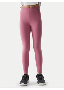 4F Legginsy 4FJWSS24TTIGF130 Różowy Slim Fit ze sklepu MODIVO w kategorii Spodnie dziewczęce - zdjęcie 171376900