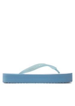Calvin Klein Jeans Japonki Beach Sandal Flatform Monologo YW0YW01617 Niebieski ze sklepu MODIVO w kategorii Klapki damskie - zdjęcie 171377280