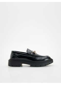 Reserved - Skórzane loafersy - czarny ze sklepu Reserved w kategorii Mokasyny damskie - zdjęcie 171378322