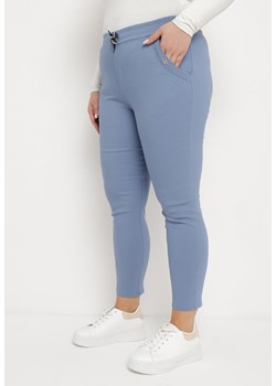 Niebieskie Spodnie z Nogawkami 7/8 i Kieszeniami Gavotta ze sklepu Born2be Odzież w kategorii Spodnie damskie - zdjęcie 171380180