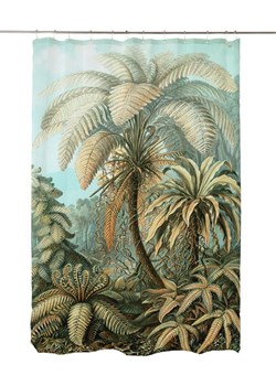 Madre Selva Zasłona prysznicowa &quot;Vintage Palm&quot; w kolorze zielonym - 200 x 180 cm ze sklepu Limango Polska w kategorii Akcesoria łazienkowe - zdjęcie 171381251