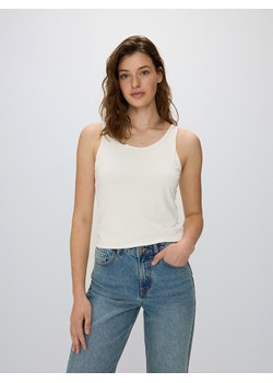 Reserved - Koszulka na ramiączkach z modalem - złamana biel ze sklepu Reserved w kategorii Bluzki damskie - zdjęcie 171393743