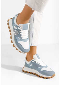 Niebieskie sneakersy na platformie Evalina ze sklepu Zapatos w kategorii Buty sportowe damskie - zdjęcie 171394201