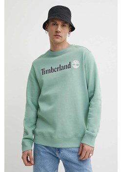 Timberland bluza męska kolor turkusowy z nadrukiem TB0A5UJYEW01 ze sklepu ANSWEAR.com w kategorii Bluzy męskie - zdjęcie 171394502