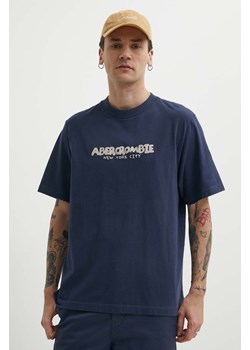 Abercrombie &amp; Fitch t-shirt bawełniany męski kolor granatowy z aplikacją ze sklepu ANSWEAR.com w kategorii T-shirty męskie - zdjęcie 171395403
