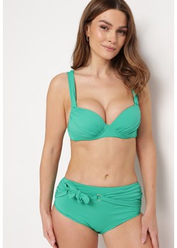 Zielone Bikini z Ozdobnym Paskiem na Figach i Usztywnianym Biustonoszem Vamira ze sklepu Born2be Odzież w kategorii Stroje kąpielowe - zdjęcie 171396743